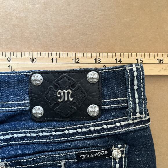 Miss Me Easy Straight Denim Jeans 27x31 Stonewood Size 27 JE5014ET38R Buckle - Picture 7 of 16